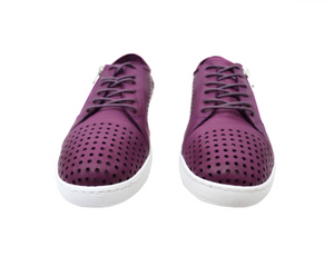 Cabello Comfort EG17 Violet Pink Purple Perforated 6 Eyelet Zip Shoe Made In Turkey