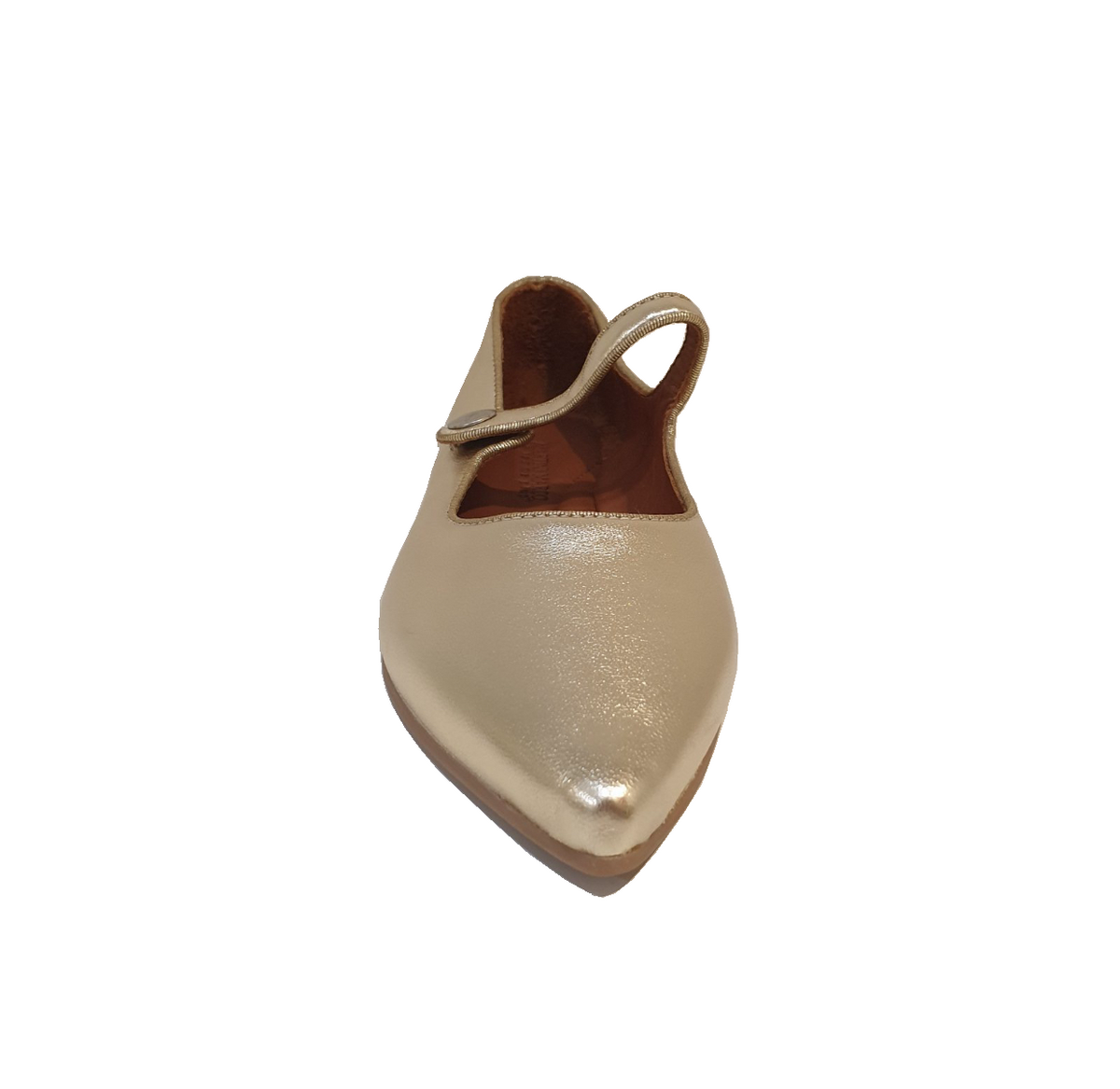 Martini Marco WX014A Gold Metallic Kid Platino Pointy Toe Flats