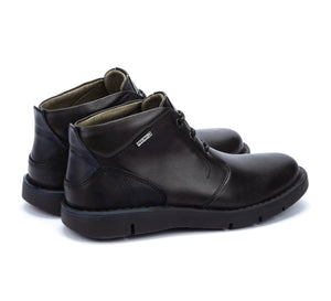 Pikolinos Tolosa M7N-8177C1 Carbon Black Charcoal Grey 3 Eyelet Ankle Boot Made In Spain