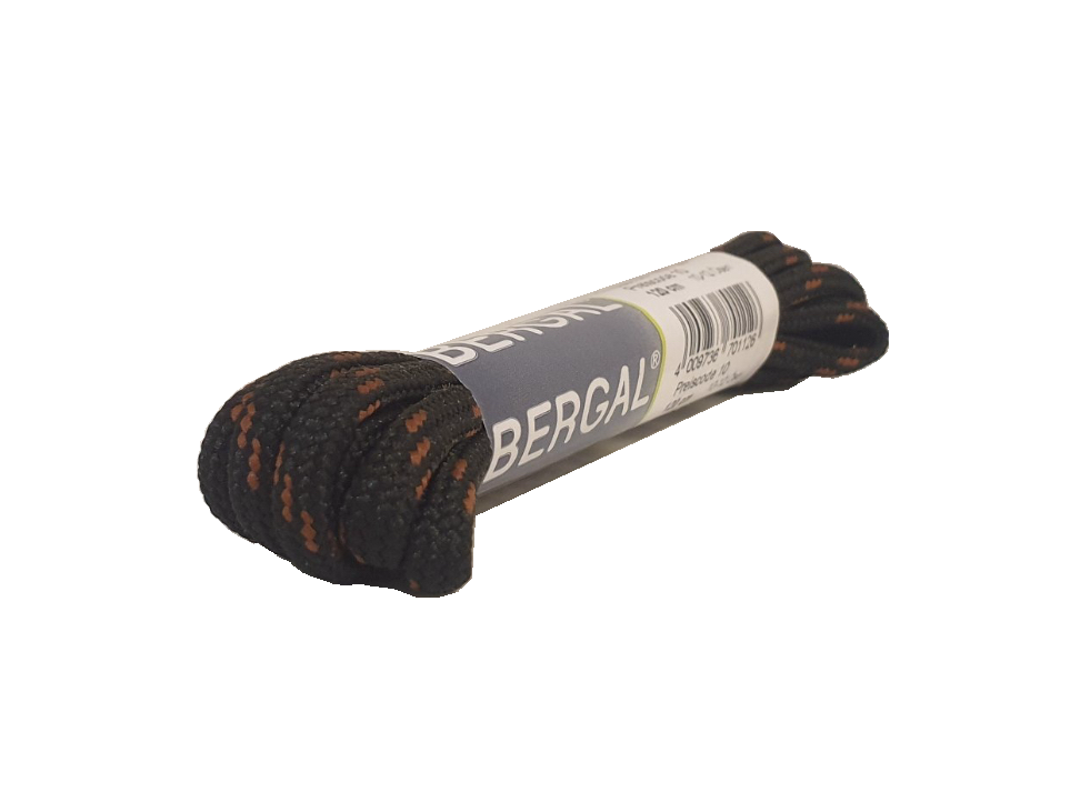Bergal Black Brown 47 Inch 120cm (6-8 Eyelet) Hiking Polyester Round Shoe Laces Made In Germany