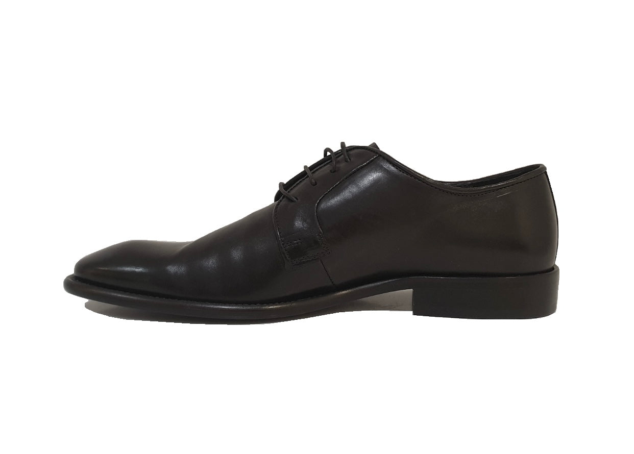 Brando Fiore Black Leather 4 Eyelet Oxford Dress Shoe Made In Italy