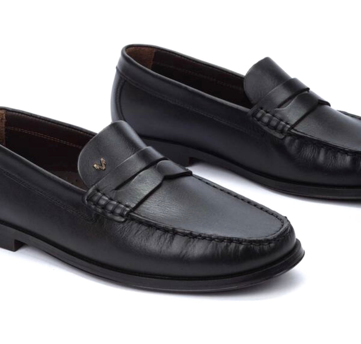 Martinelli Forthill 1623-2760E Black Leather Loafers Slip On Shoes Made In Spain