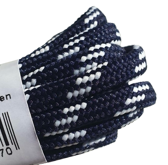 Bergal Blue White 59 Inch 150cm (8-10 Eyelet) Hiking Polyester Round Shoe Laces Made In Germany