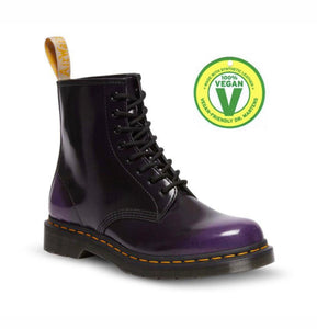Dr. Martens 1460 Black Rich Purple Oxford Rub Off Vegan Ankle 8 Eyelet Boot