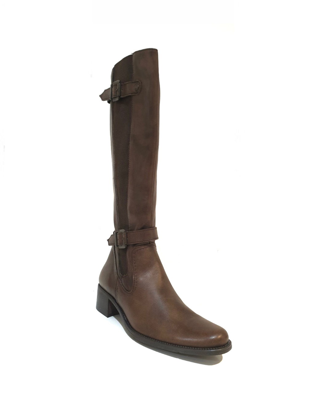 Old Florence 26071 Tamponato Taupe Brown Zip Knee High Boot Made In Italy
