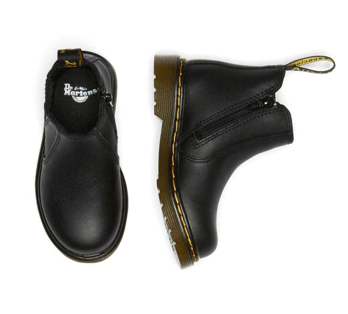 Martens 2976 Shenzi Black Softy T Infant Zip Chelsea Boot