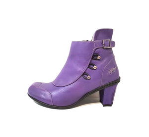 Eject EJW19-06 Purple Leather Zip Ankle Boot Made In Portugal