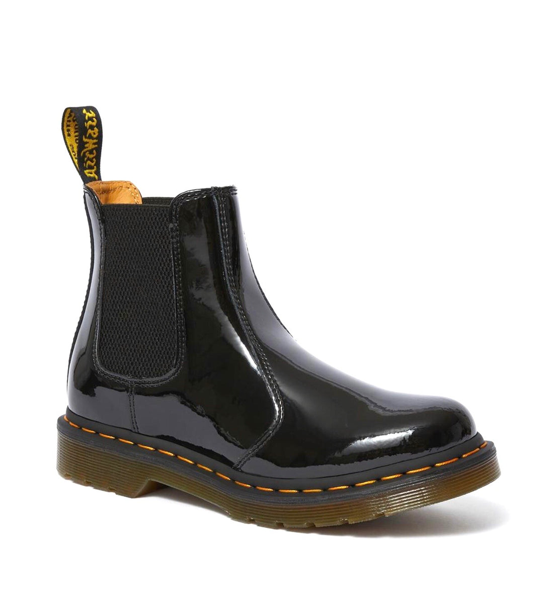 Dr. Martens 2976 Black Patent Lamper Elastic Sided Boot Redpath