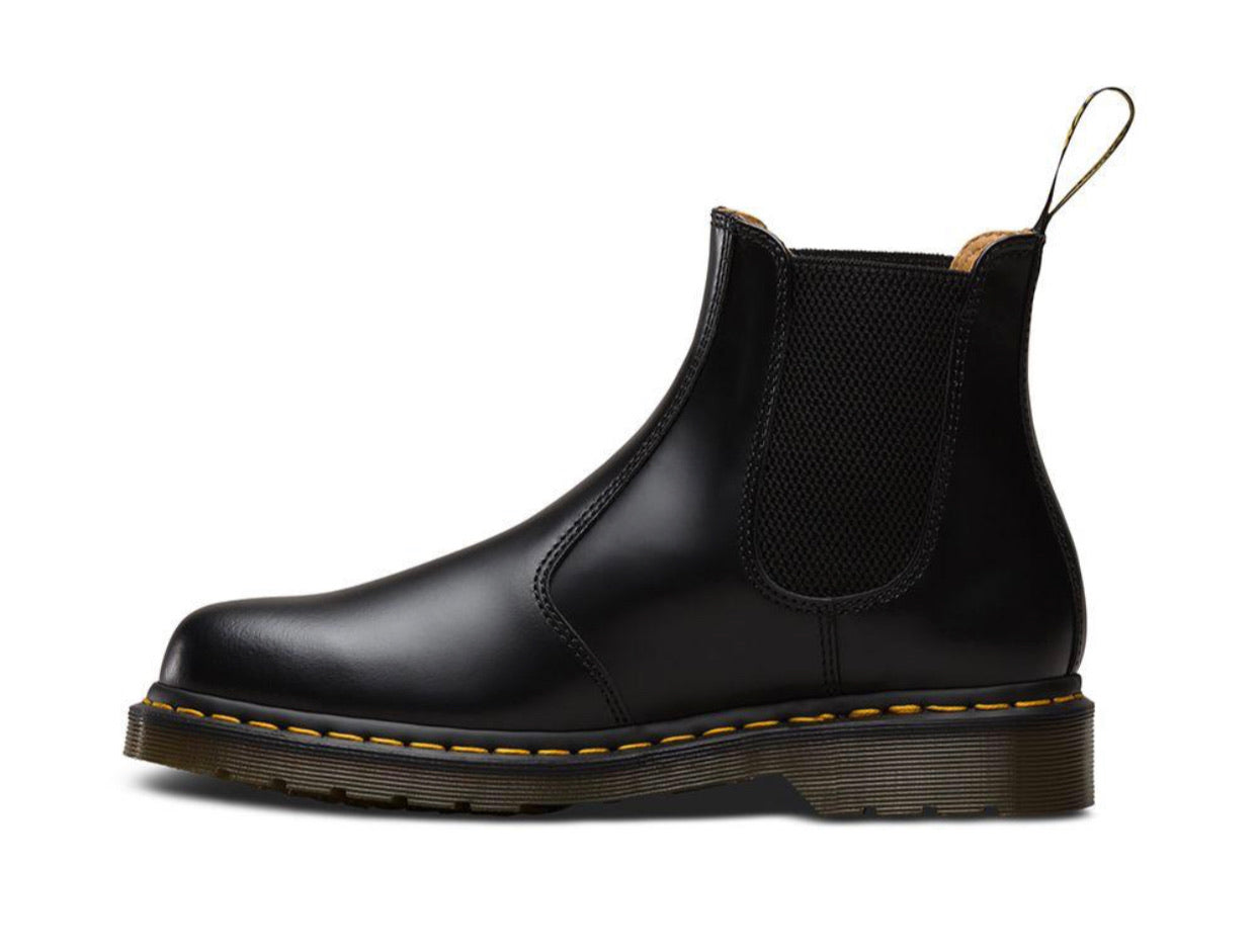 Dr. Martens 2976 Black Yellow Stitch Chelsea Elastic Sided Boot