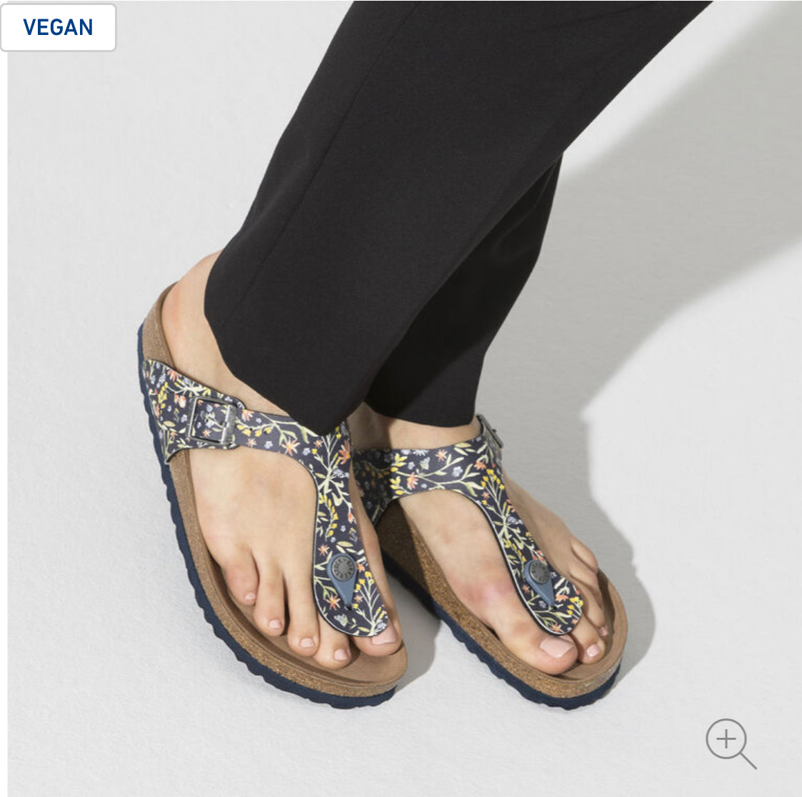 Birkenstock Gizeh Watercolor Flower Navy Vegan Made In Germany