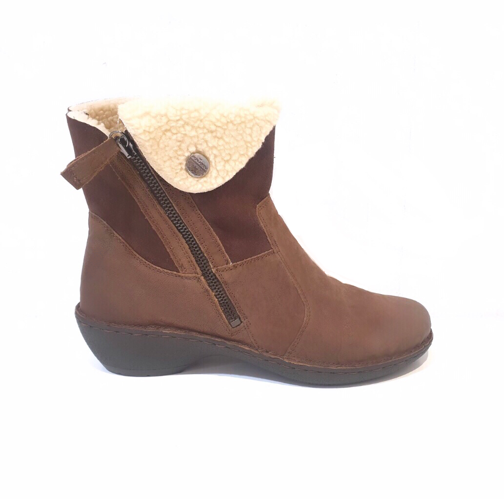 Relax 29057 Ebano Brown Zip Ankle Boot Made In Romania