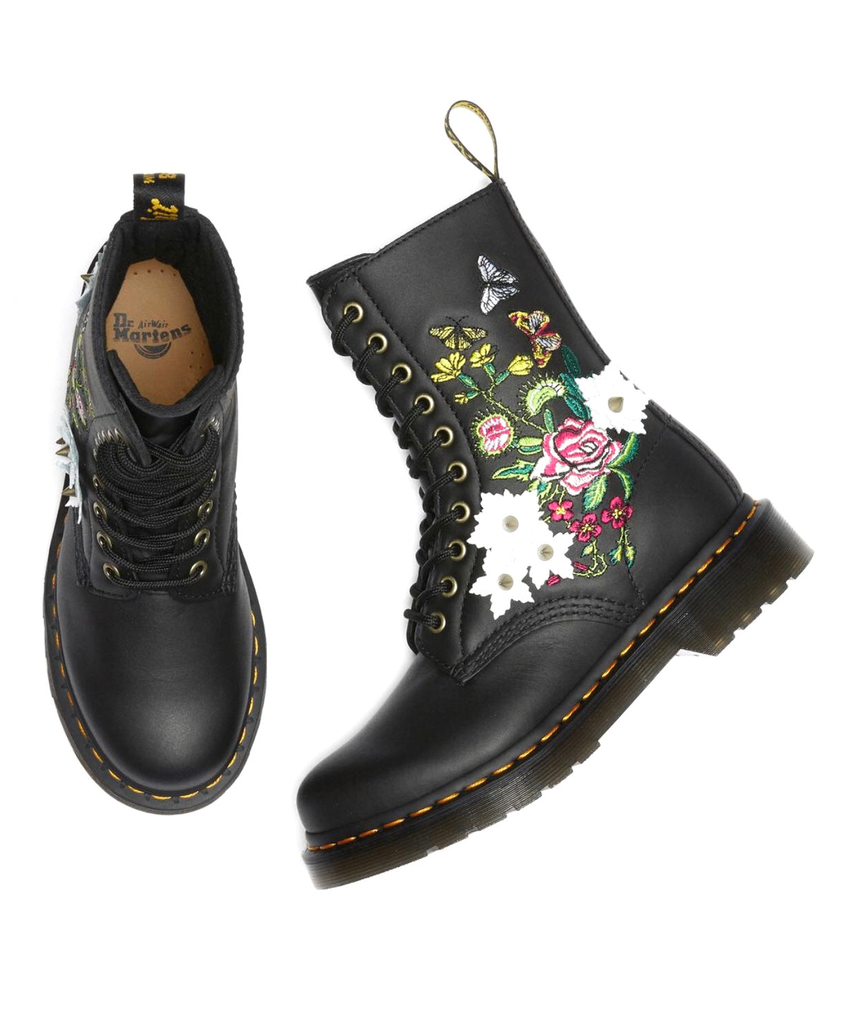 Dr. Martens 1490 Bloom Black Nappa Floral 10 Eyelet Boot