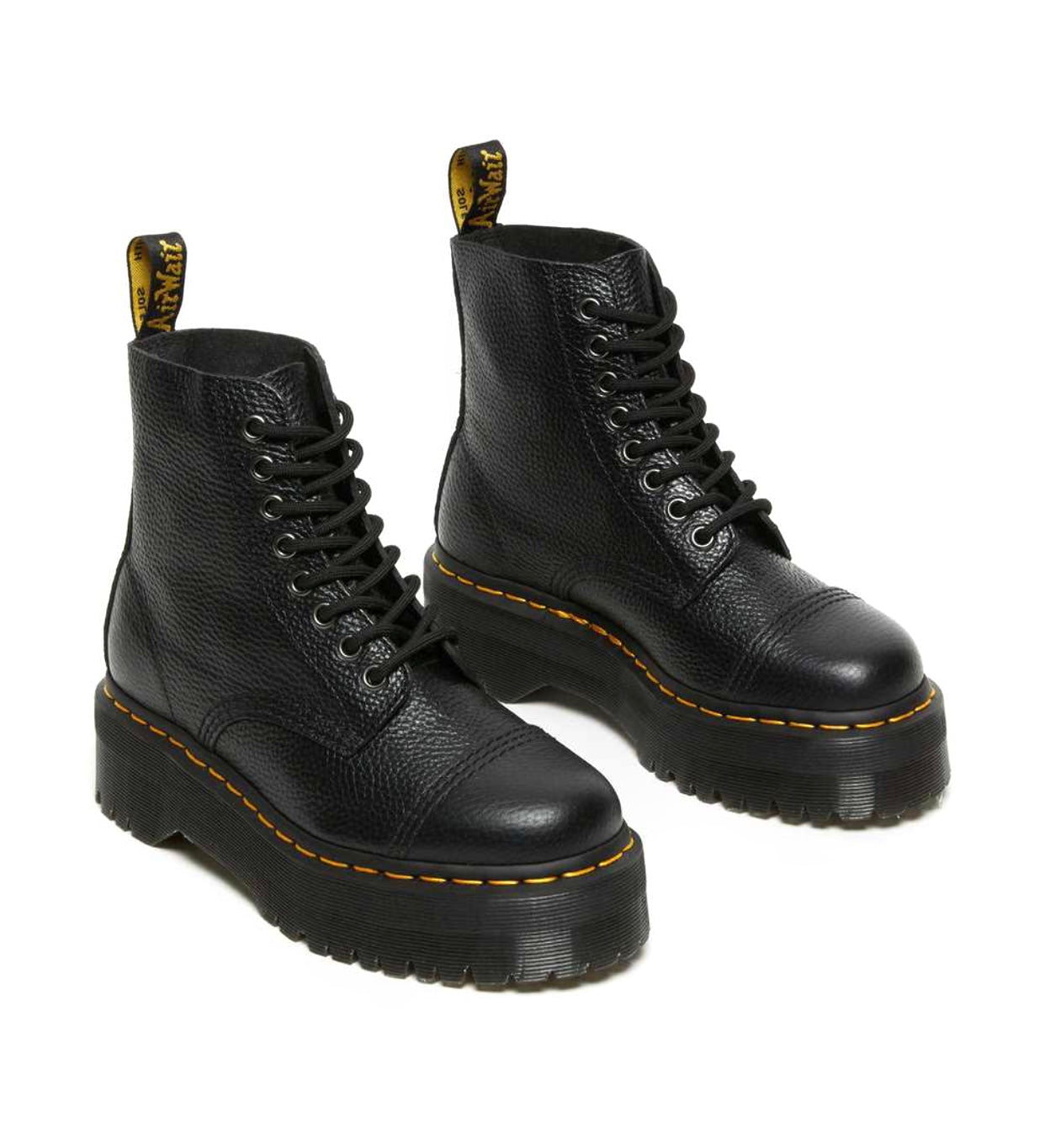 Dr. Martens Sinclair Black Milled Nappa Zip Ankle 8 Eyelet Boot