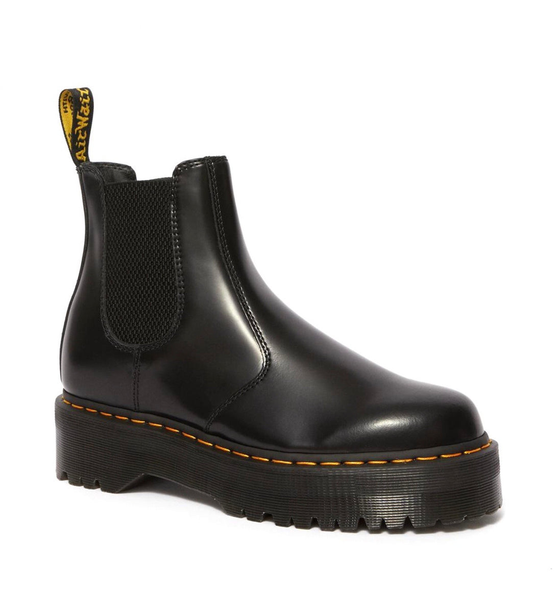 Martens 2976 Quad Black Leather Platform Chelsea Boot