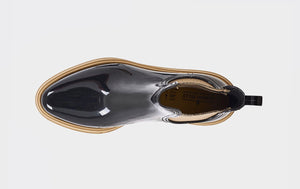 Lemon Jelly Flow 01 Black Chelsea Ankle Vegan Rain Boots Made In Portugal