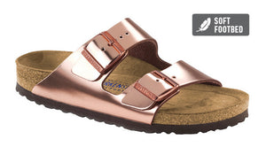 Birkenstock Arizona Metallic Copper Soft Footbed Made In Germany