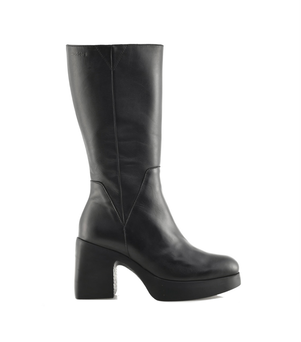 VANGELO Women Boot HF8422 Knee High Dress Boot Black