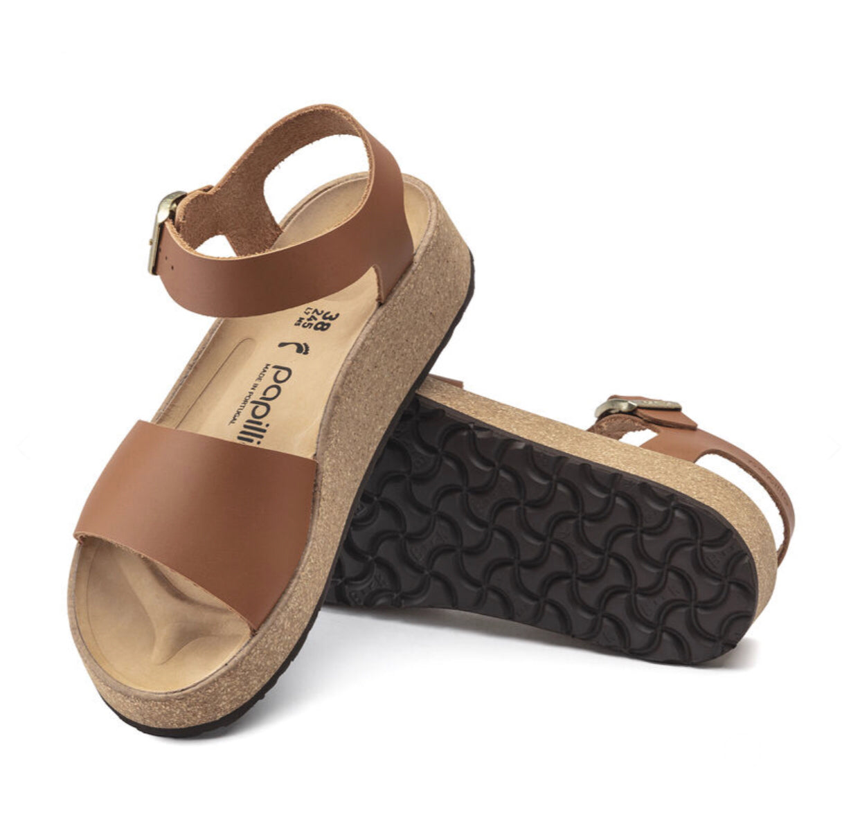 Papillio By Birkenstock Glenda Ginger Brown Wedge Sandal Made In Portugal