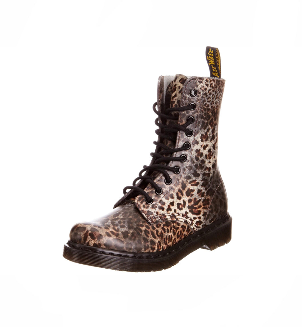 Boots Leopard Print Dr Martens Size Dr Martens 1460 Hair-On Leather Boots (Leopard) Blue Banana