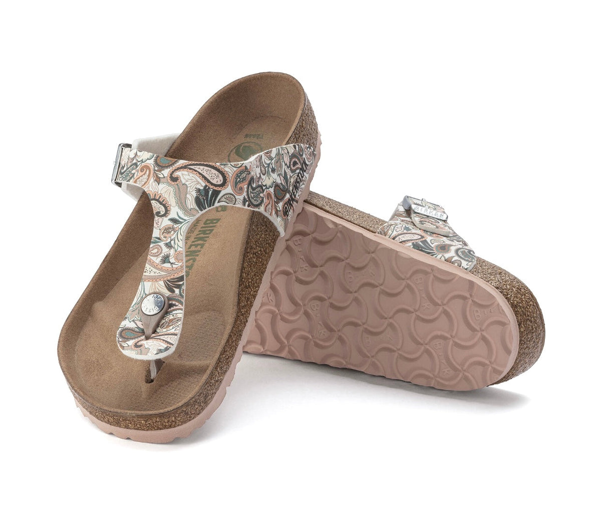 Birkenstock Gizeh Paisley Light Rose Floral Vegan Made In Germany