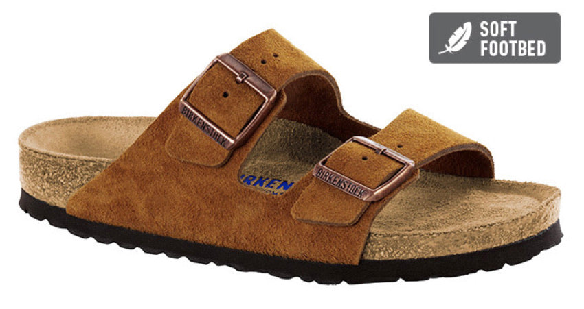 Birkenstock Arizona Mink Suede Leather Soft Footbed Made In