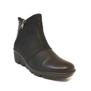 Sala Europe Costa Black Double Zip Ankle Boot Made In Turkey