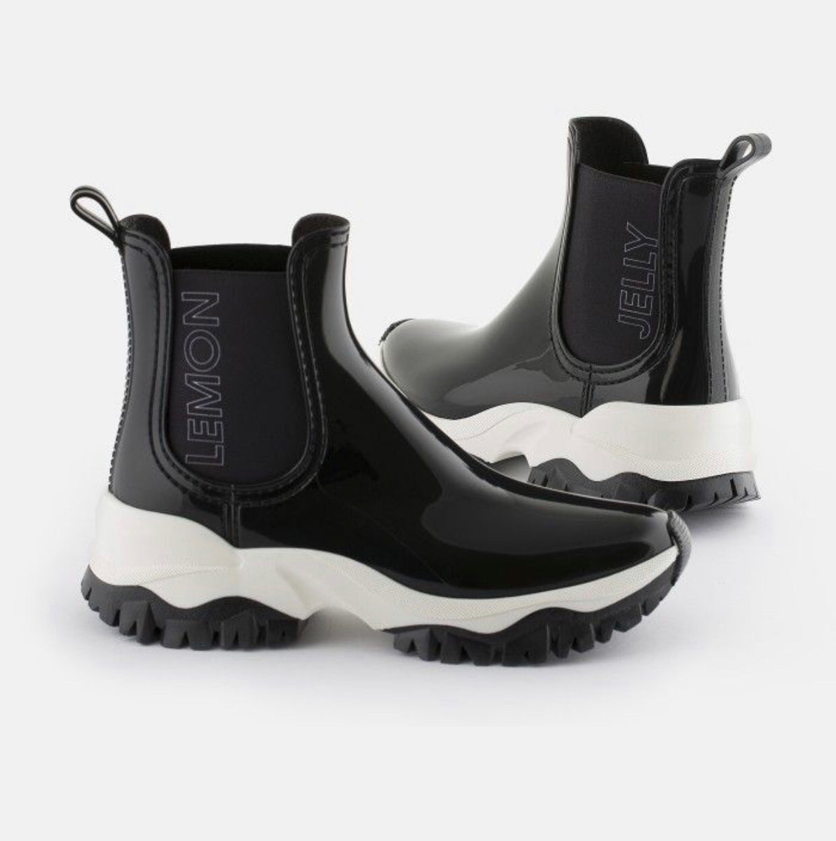 Lemon Jelly Jayden 10 Black Chelsea Ankle Vegan Rain Boots Made In Portugal