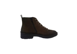 Relax 379-021 Loden Green 8 Eyelet Zip Ankle Boot Made In Albania