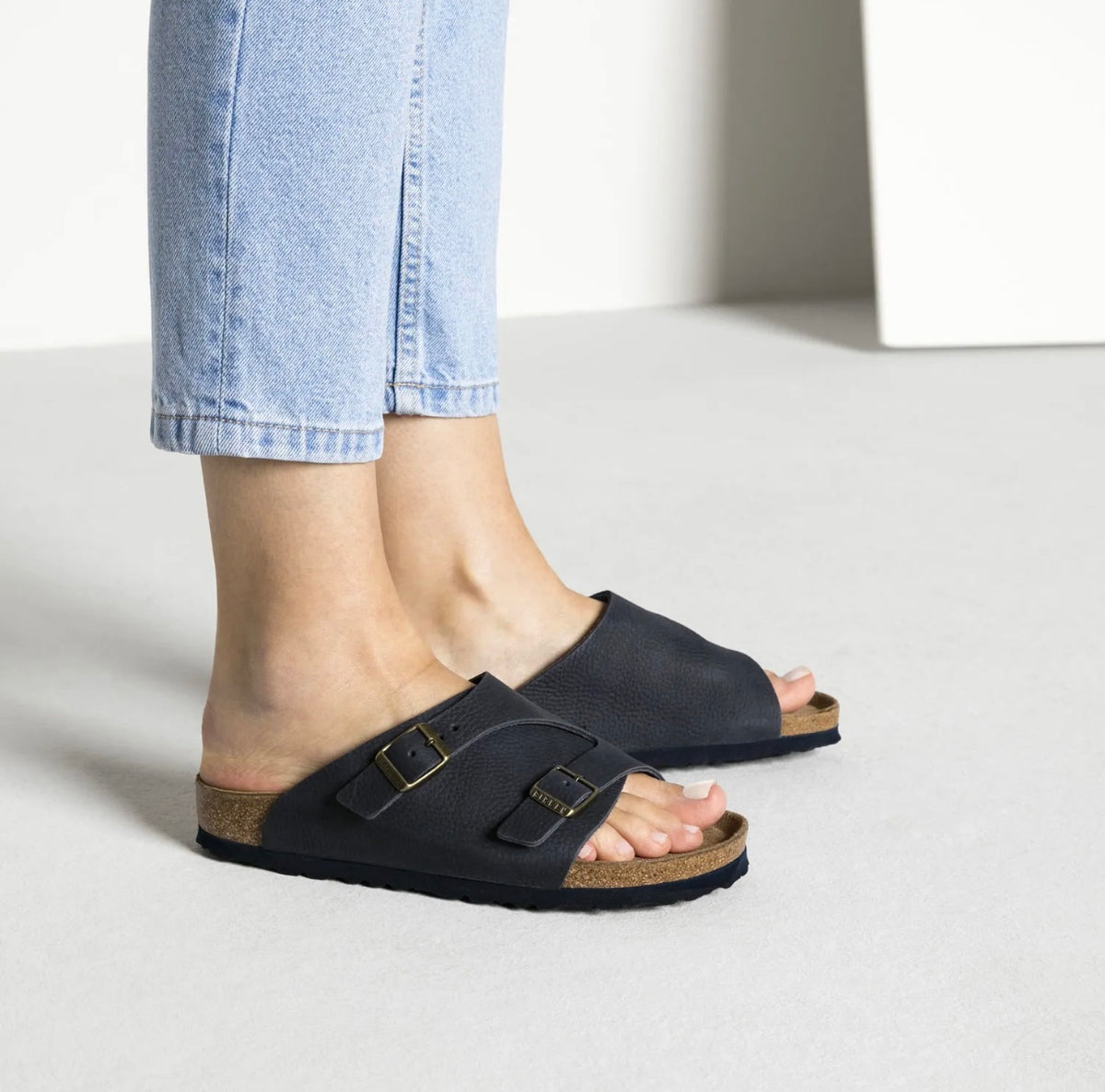 Birkenstock Zurich Steer Indigo Nubuck Leather Soft Footbed Made