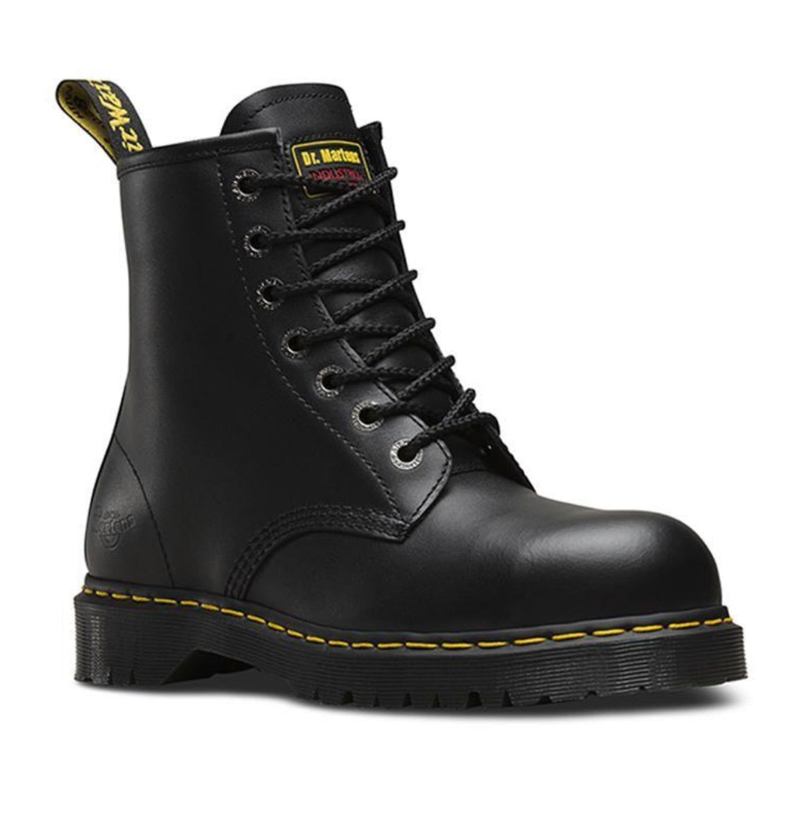 Dr. Martens Black Icon Steel Toe Fine Haircell Ankle 7 Eyelet Boot
