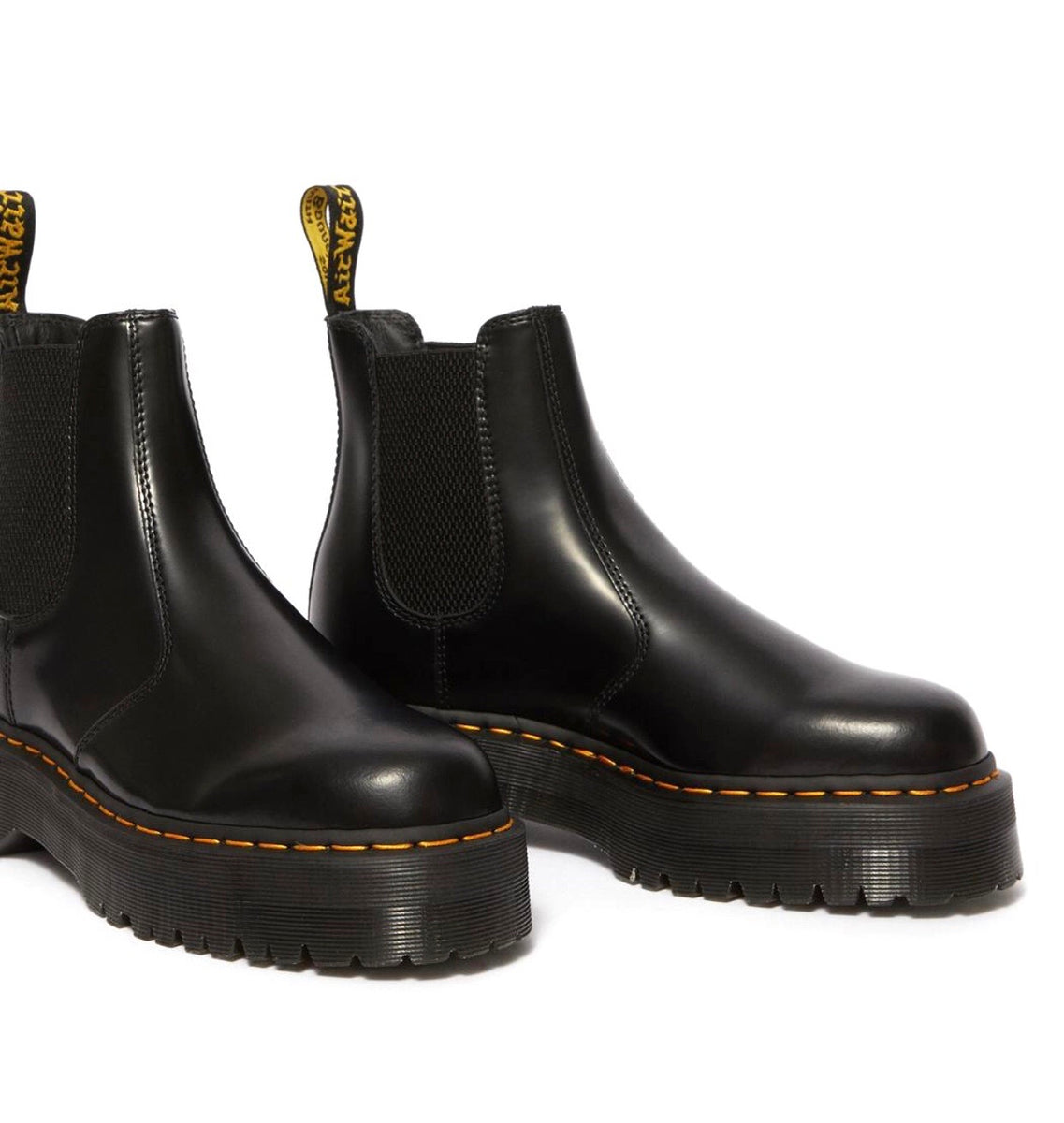 Martens 2976 Quad Black Leather Platform Chelsea Boot