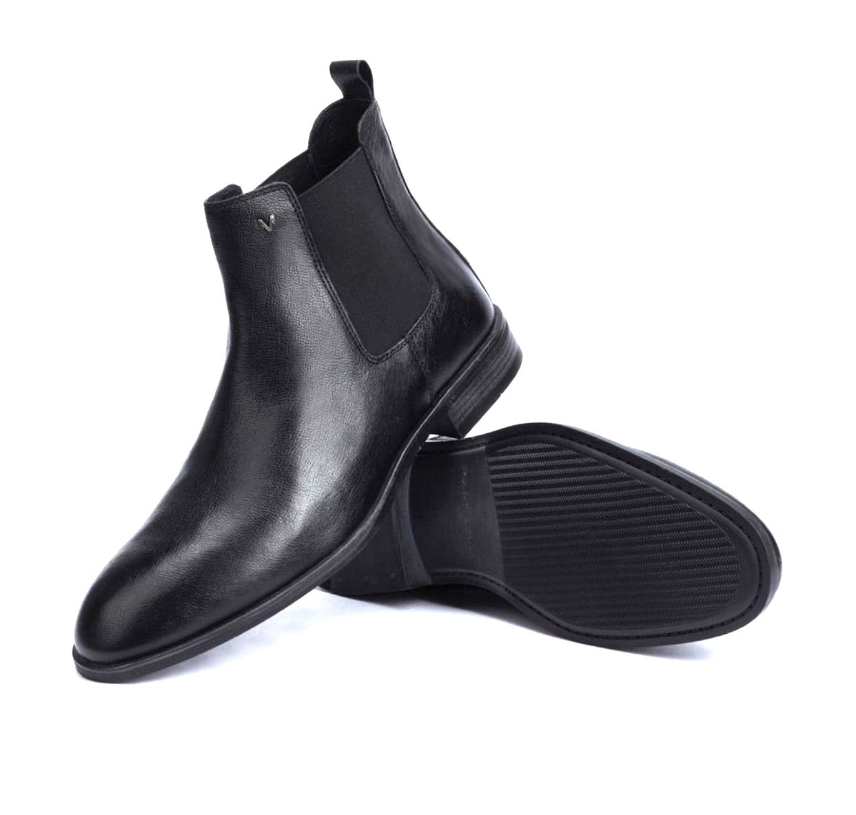 Martinelli 1456-2540R Warren Black Leather Chelsea Boot Made In Spain