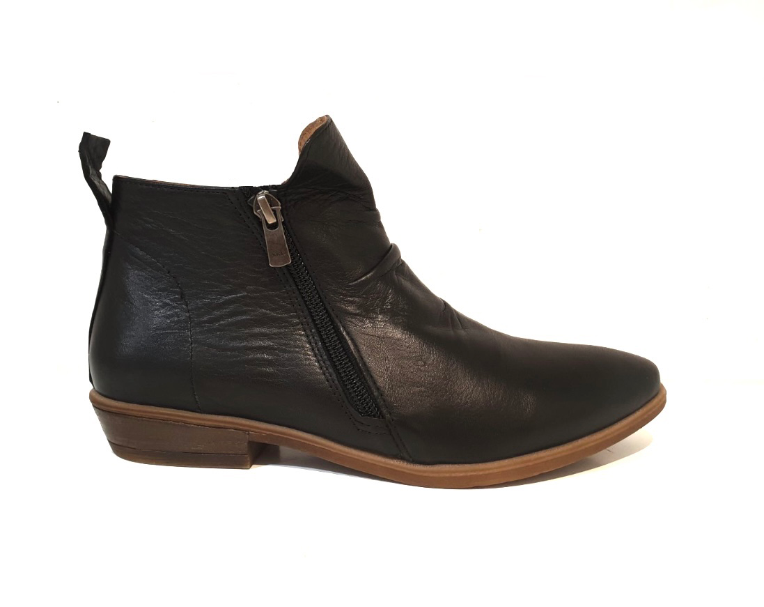 Sala Europe Gael Black Double Zip Ankle Boot Made In Turkey