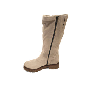 Manas 162M2112EX Event Fumo Light Grey Suede Leather Zip Mid Calf Boot Made In Italy