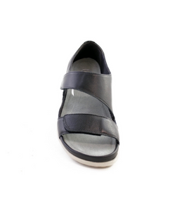 Naot Manawa Soft Black Leather 2 Strap Velcro Sandals Made In Israel