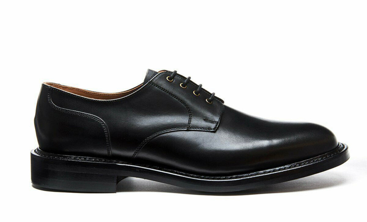 Solovair NPS Heritage BLAIR Black 4 Eyelet Gibson Shoe Leather Sole Made In England
