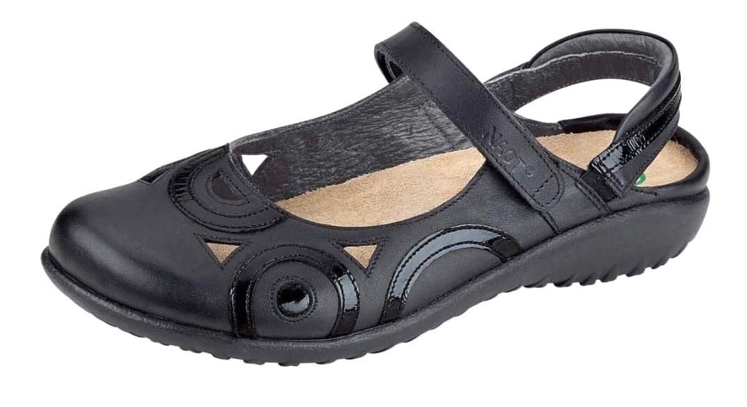 Naot Rongo Black Combo Leather Ladies Sandals Made In Israel
