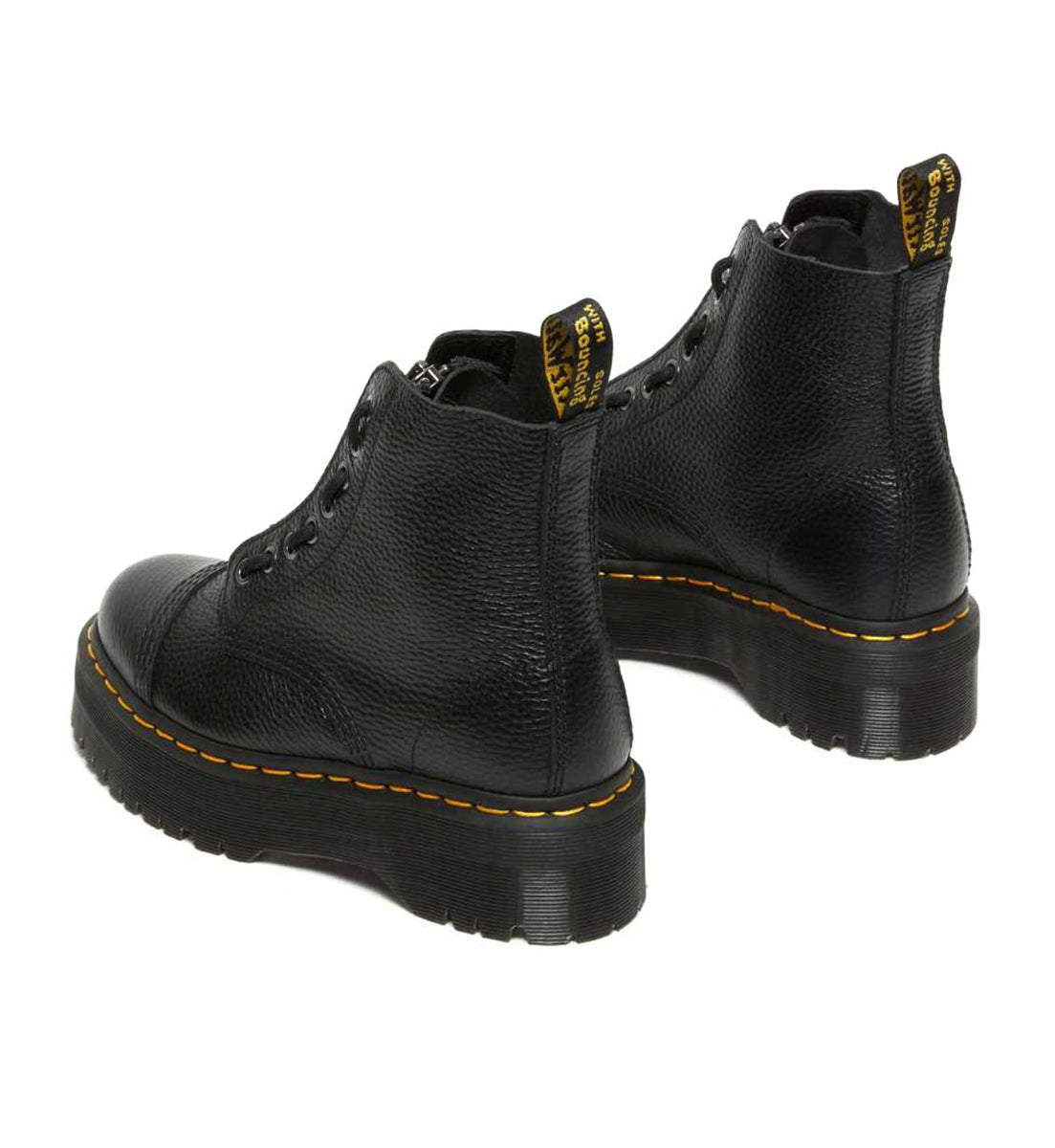 Martens Sinclair Black Milled Nappa Zip Ankle Eyelet Boot