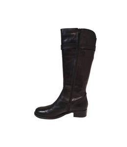 Progetto A011 Black Nero Knee High Zip Boots Made In Italy