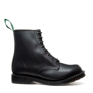 Solovair Black Greasy 8 Eyelet Boot Made In England
