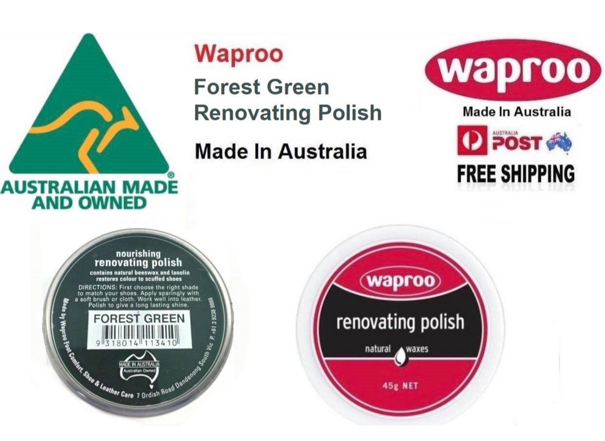 Shoe Care Products Waproo Forest Green Renovating Polish 45g Made In Australia