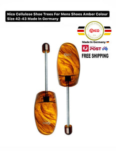 Nico Cellulose Shoe Trees For Men Walking Shoes Amber Colour Size 42-43 Made In Germany