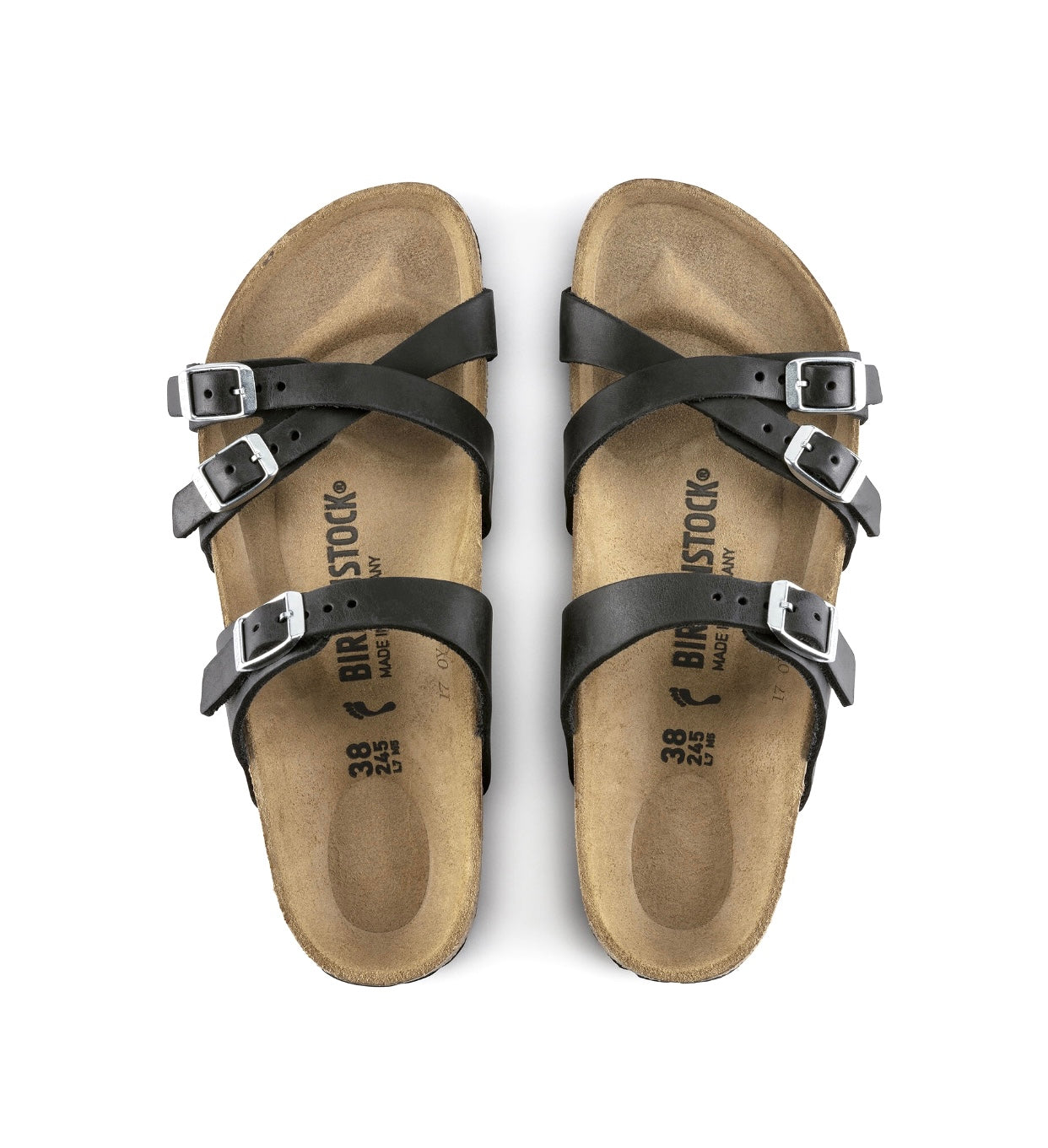 Birkenstock Franca Black Oiled Leather Made In Germany