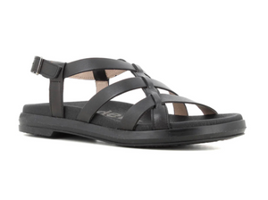 Wonders B-7433 Black Iseo V Negro Toni Leather Buckle Sandal Made In Spain