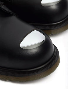 Dr. Martens Petri Black Noir Vintage Smooth Exposed Steel Toe 3 Eyelet Shoe