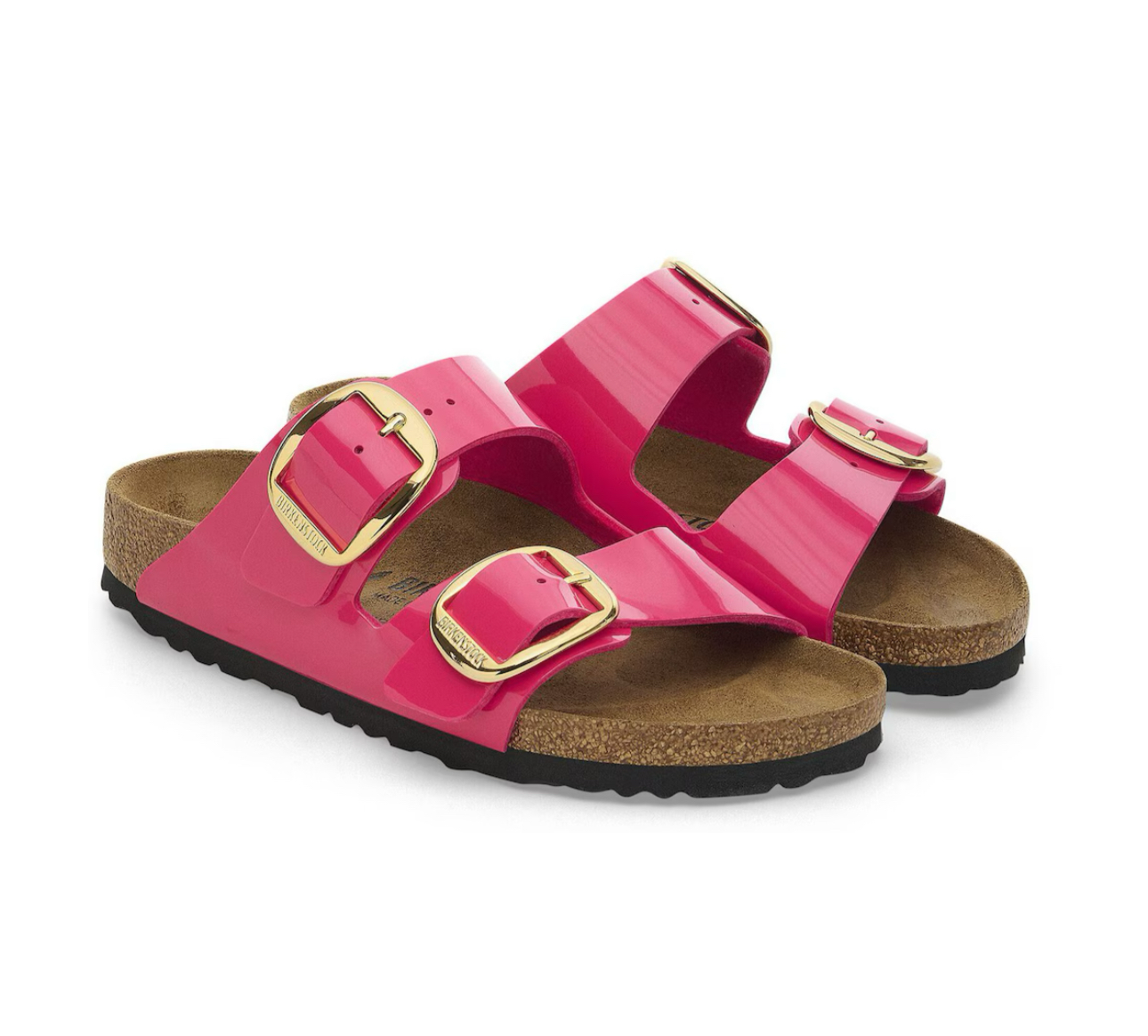 Birkenstock Arizona Big Buckle Pink Fuchsia Fusion Patent Birko-Flor Made In Germany