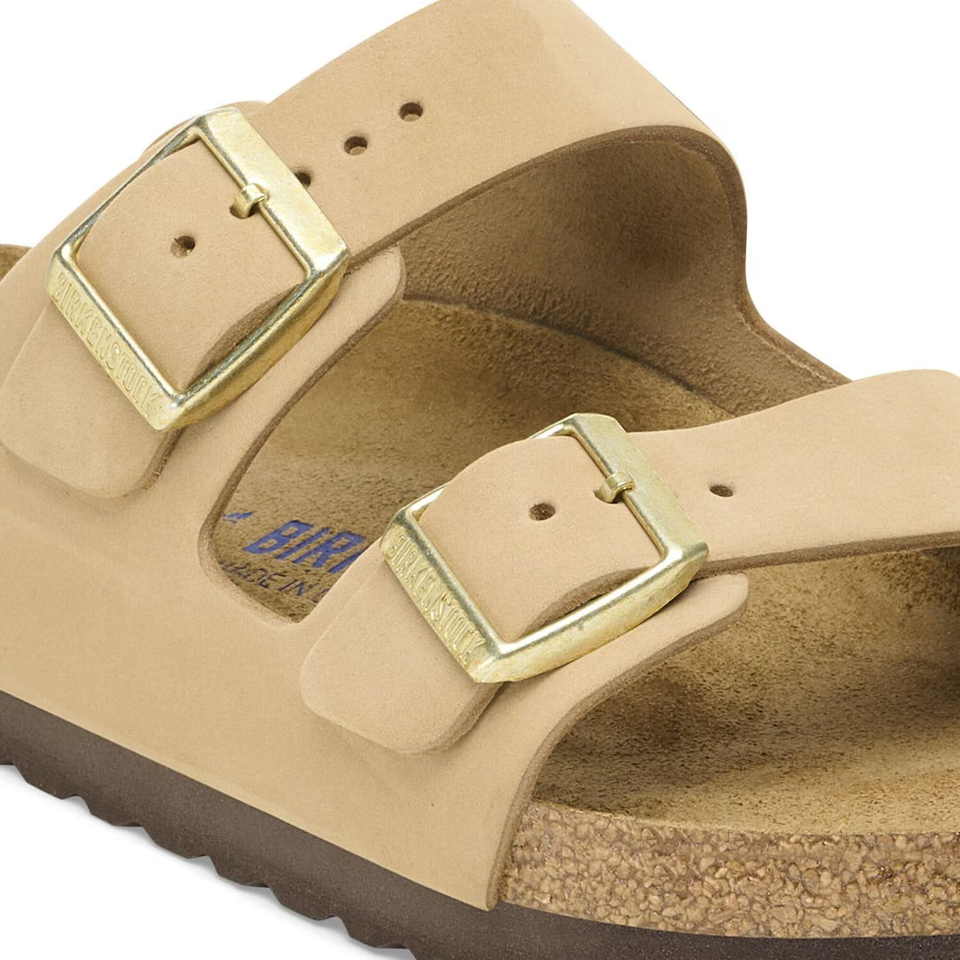 Birkenstock Arizona Sandcastle Taupe Nubuck Leather Soft Footbed Made In Germany