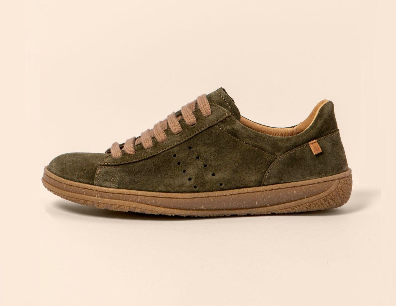 El Naturalista 5395 Amazonas Silk Suede Forest Green 7 Eyelet Shoe Made In Spain