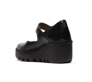 Fly London Baxe428fly Black Naomi Leather Wedges Made In Portugal