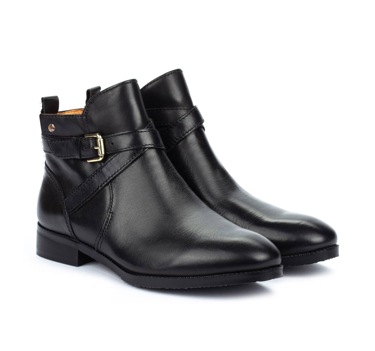 Pikolinos Royal W4D-8614 Black Buckle Zip Ankle Boot Made In Spain